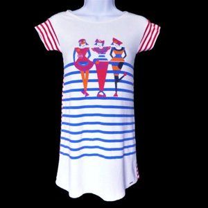 Junior Gaultier Knit Graphic Tunic Dress Stripes Abstract Female Figures 8